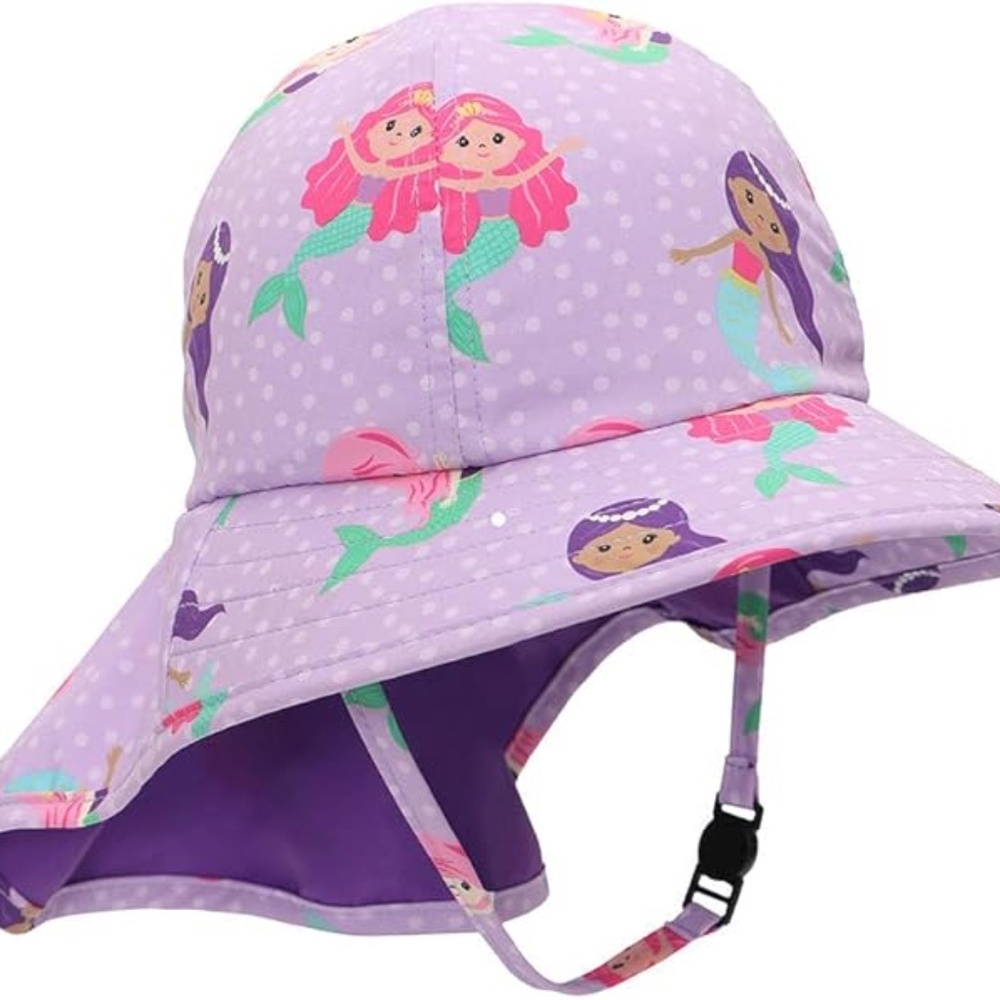 Zoocchini Toddler Cape Sunhat UPF 50+ 2-4 years Mermaid Swim Hat Summer Vacation